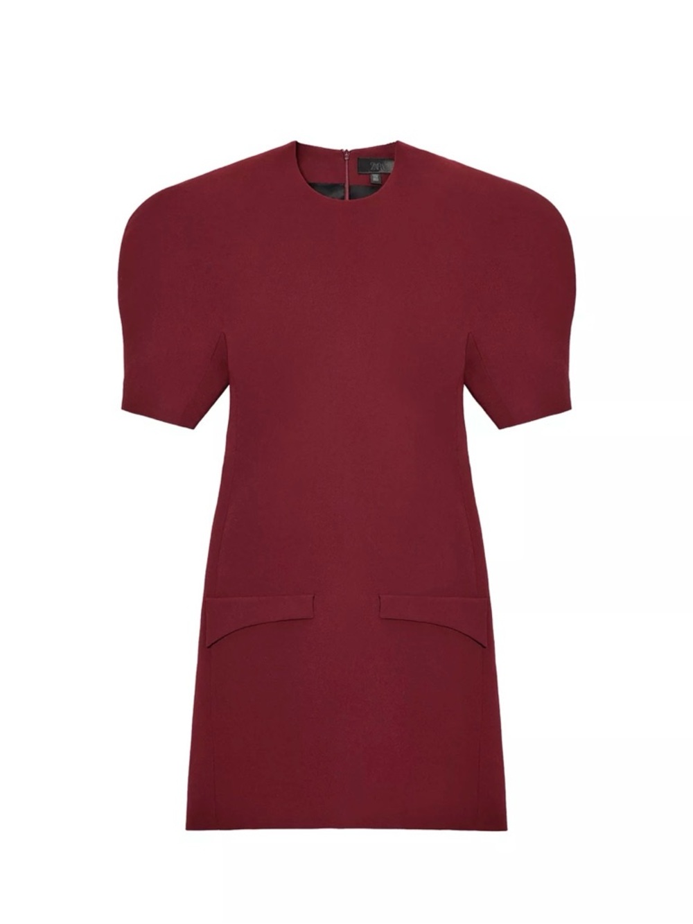 Zara Burgundy Mini Dress with Structured Shoulders SIZE M NEW
